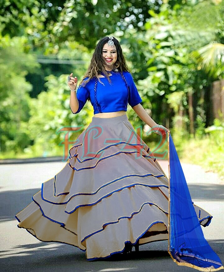 Yellow two tone tapeta silk plain lehenga choli