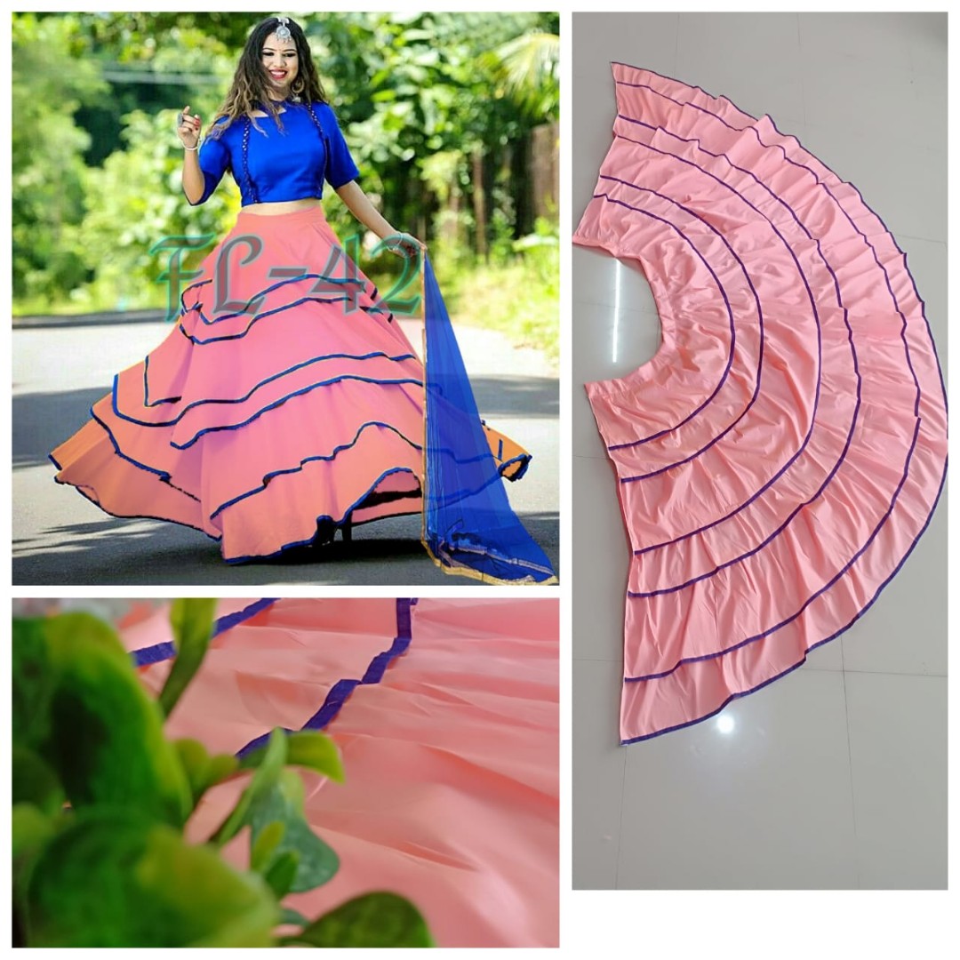 Yellow two tone tapeta silk plain lehenga choli
