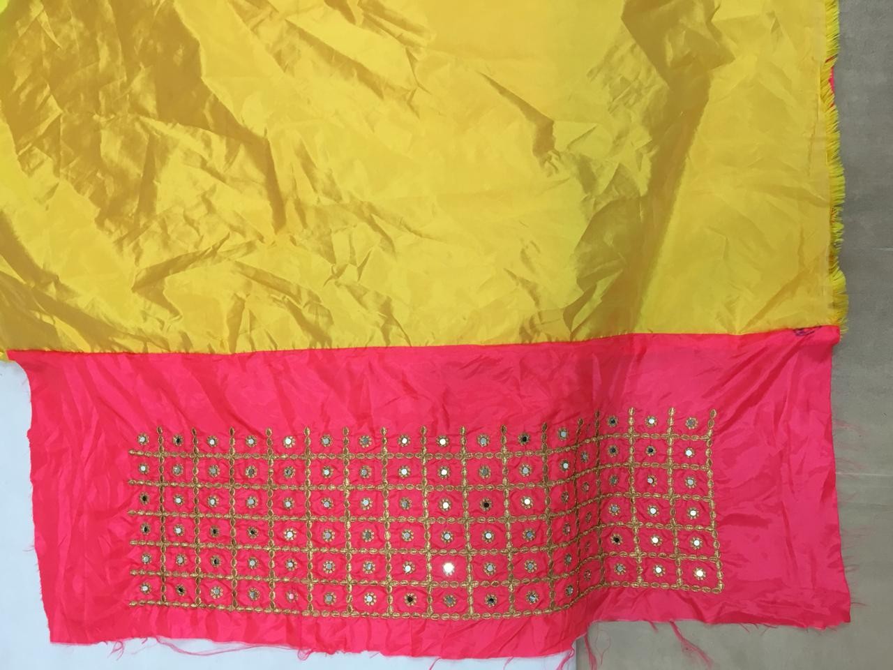 yellow zoya silk embroidered festival saree