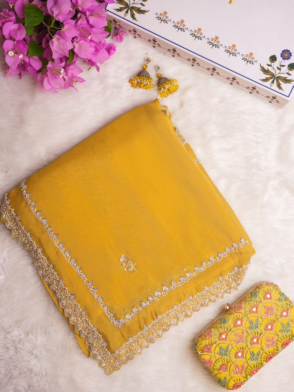 Tibby silk designer thread sequence work wedding saree