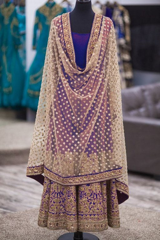 KG designer embroidered wedding purple salwar suit