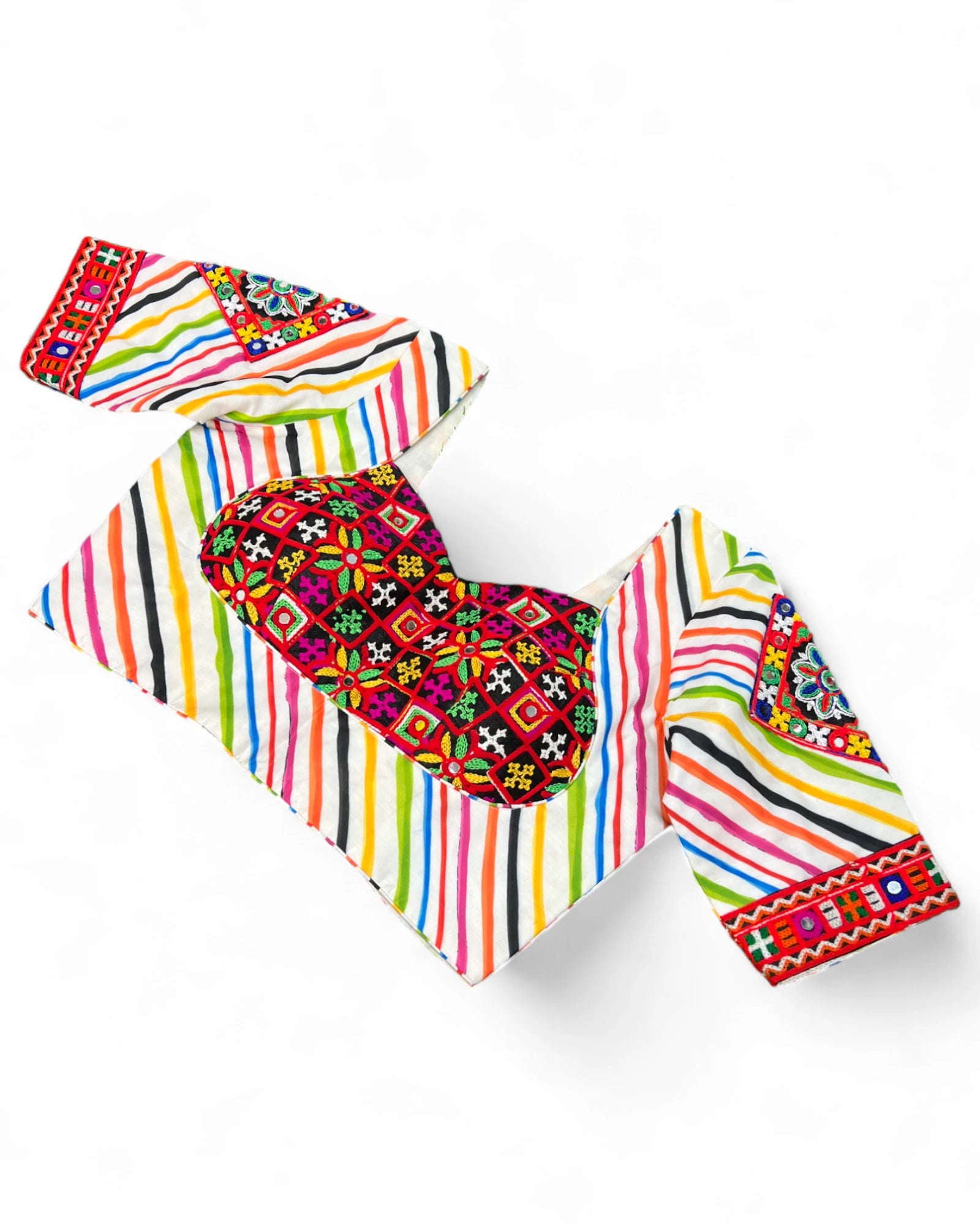 Black Rayon Navratri Gujarati Garba Lehenga Chaniya Choli with Stitched Blouse