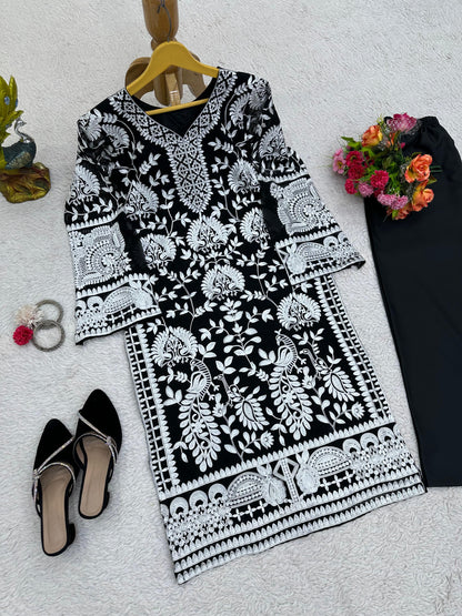 Black georgette heavy work designer salwar suit