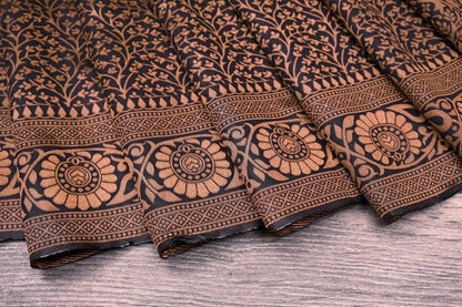 Black lichi silk jacquard work stylish party wear saree