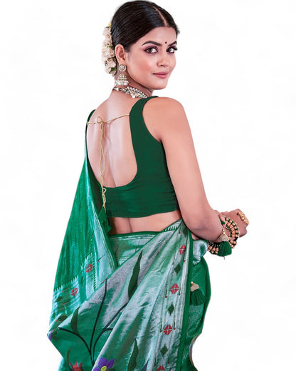 Designer Viscose Paithani Meenakari Weaving Work Wedding Saree