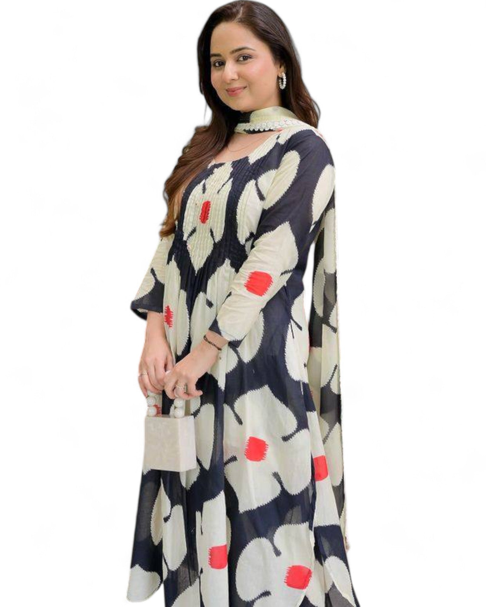 Georgette floral printed anarkali gown