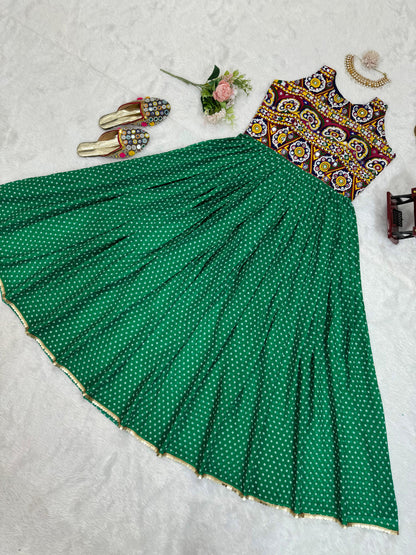 Georgette printed chainstitch work stylish kurti