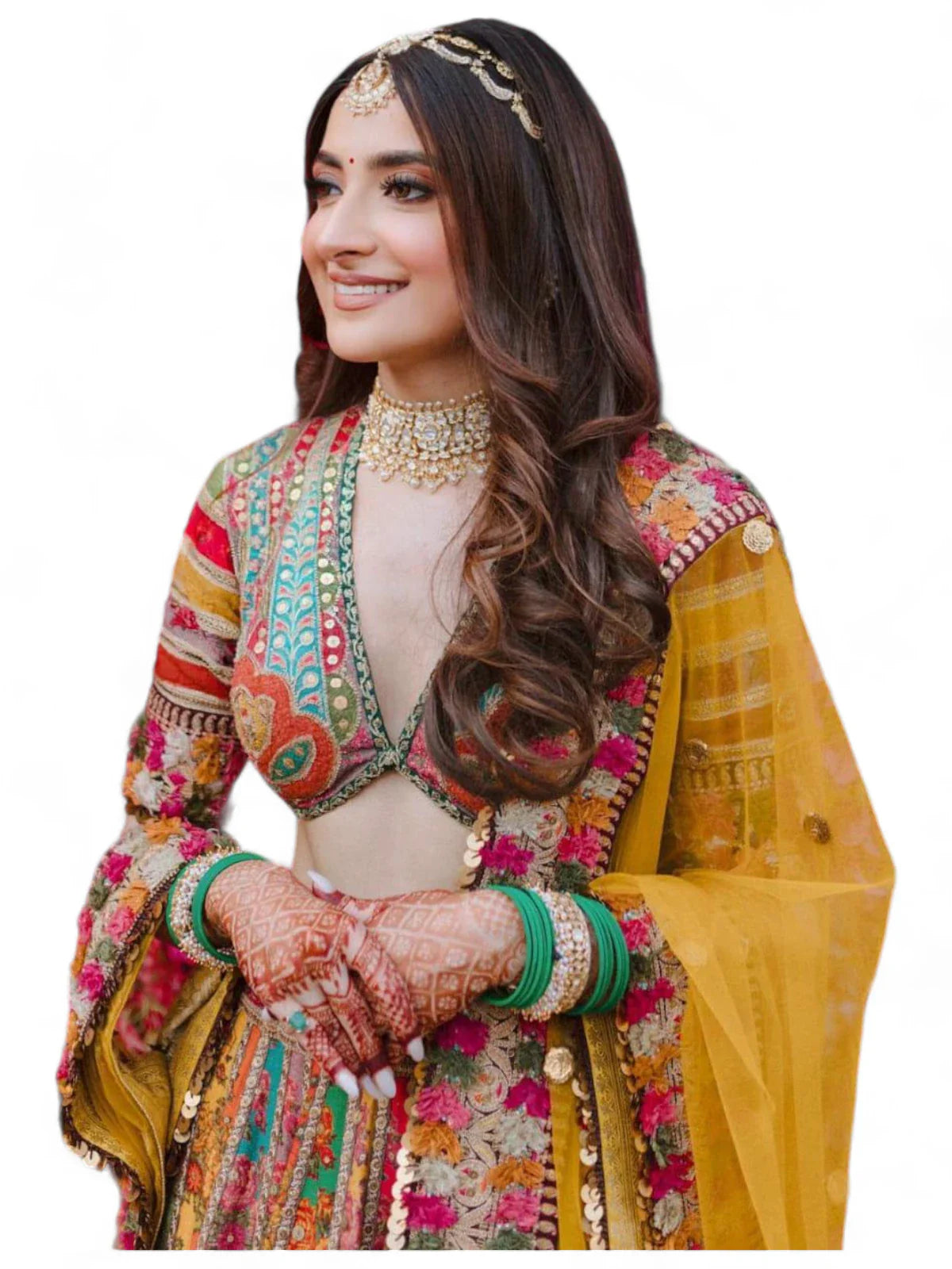 Multicolor cotton printed designer wedding lehenga choli