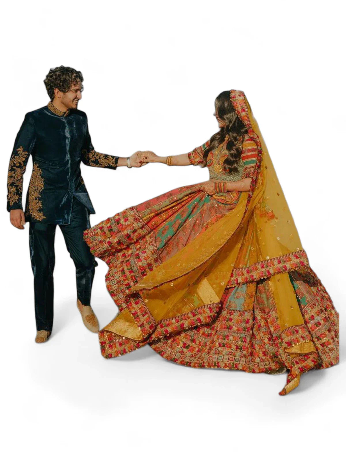 Multicolor cotton printed designer wedding lehenga choli