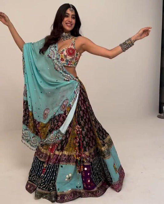 Jhanvi kapoor navratri lehenga chaniya choli