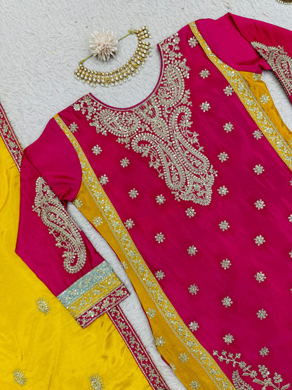 Pink designer wedding sharara suit