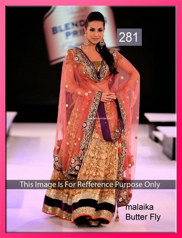 MALAIKA ARORA KHAN BUTTER FLY GOLDEN LEHNGA