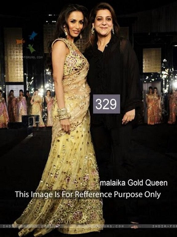 Malaika Arora Gold Queen Cream Saree