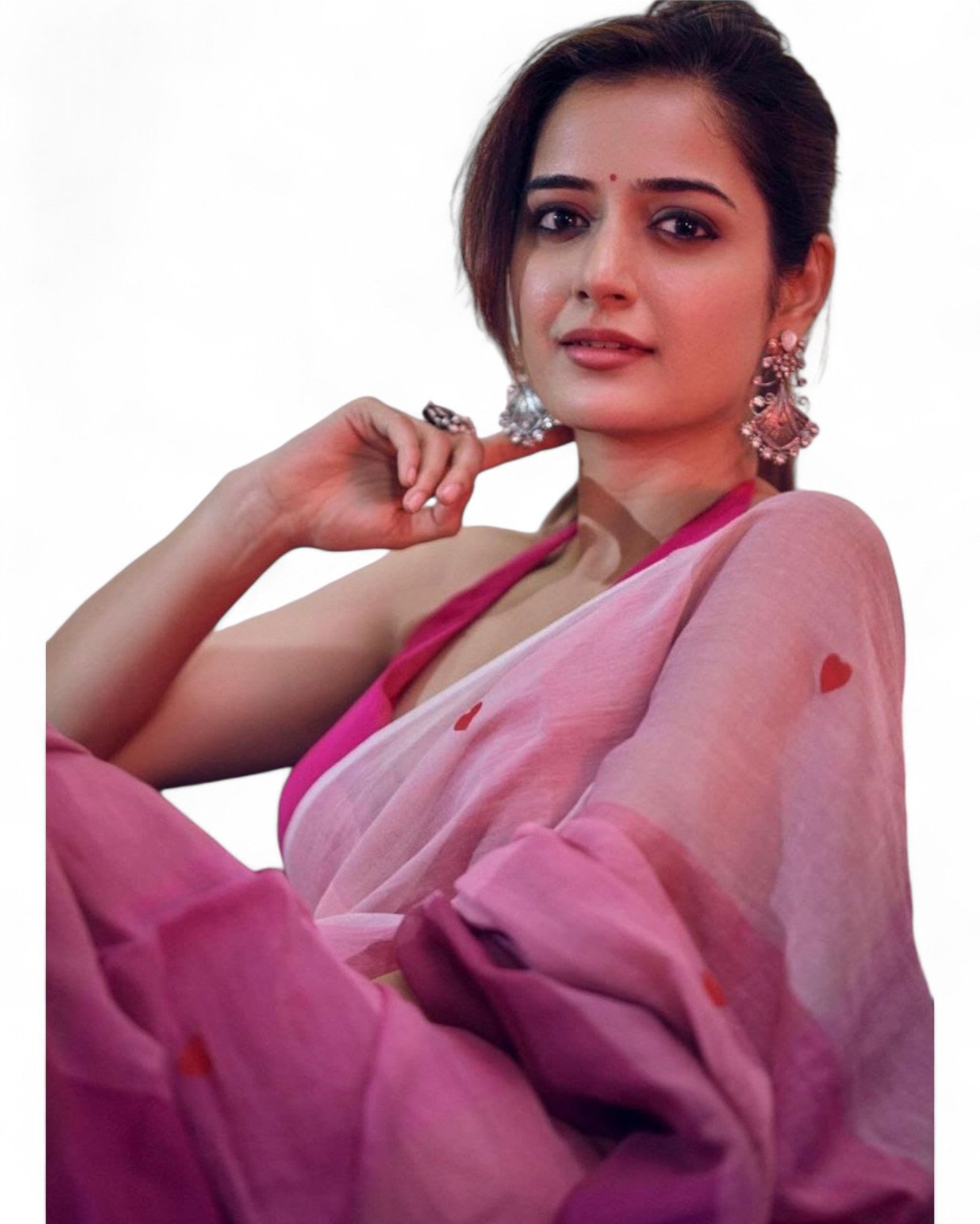 Multicolor Blend Printed Linen Cotton Daily Wear Stylish Saree