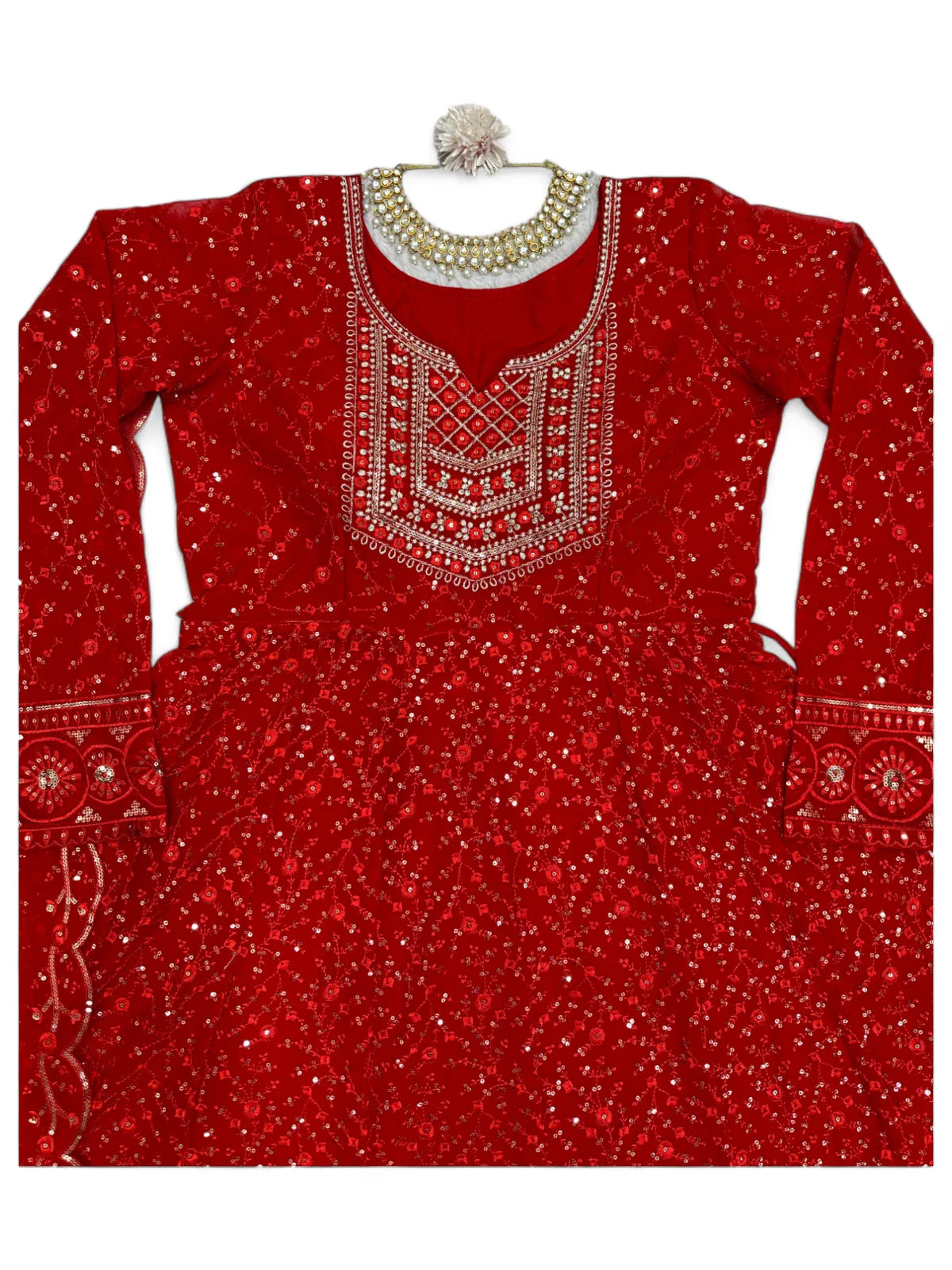 Red stylish designer wedding anarkali suit