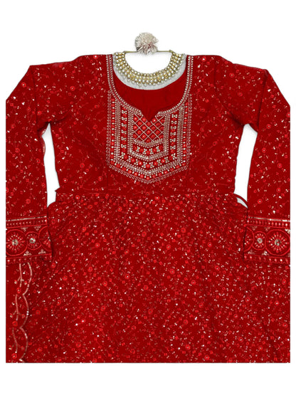 Red stylish designer wedding anarkali suit