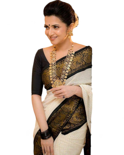 Soft Lichi Silk Saree with Rich Pallu & Jacquard Work