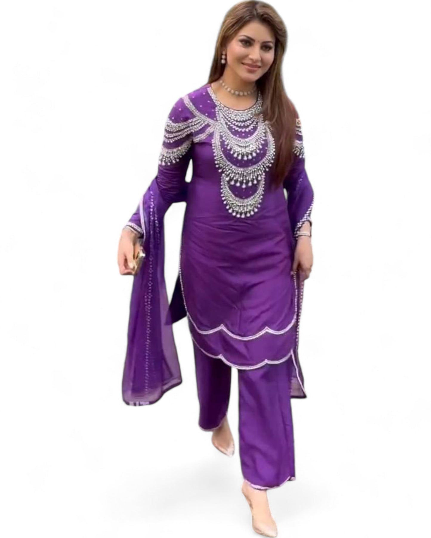 Urvashi Rautela purple designer bollywood salwar suit
