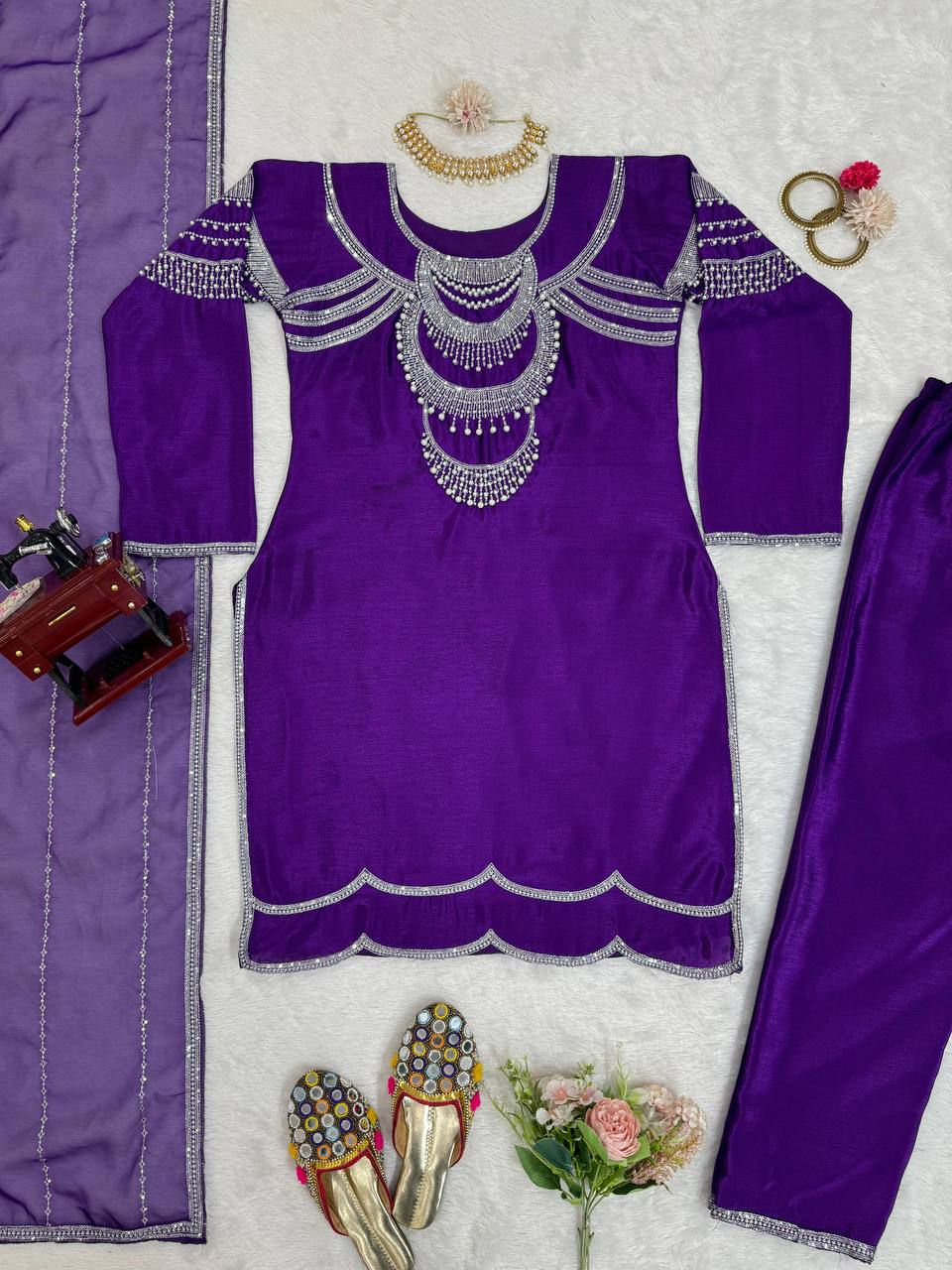 Urvashi Rautela purple designer bollywood salwar suit