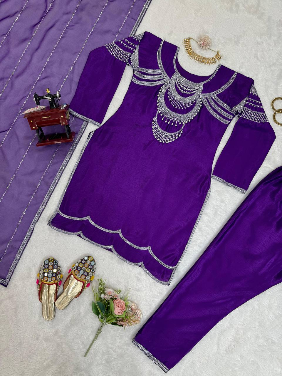 Urvashi Rautela purple designer bollywood salwar suit