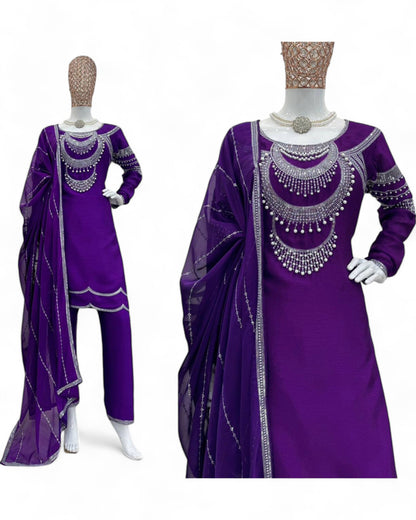 Urvashi Rautela purple designer bollywood salwar suit
