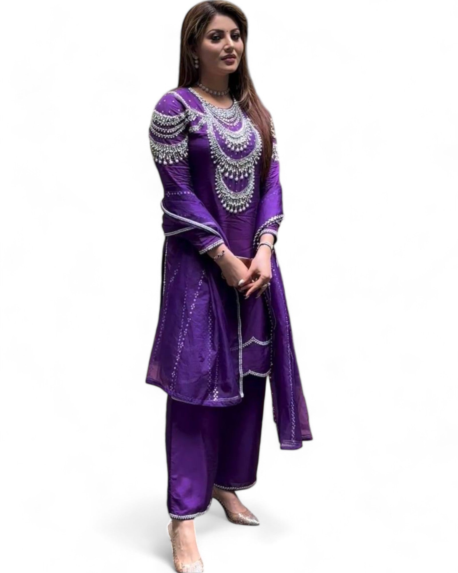 Urvashi Rautela purple designer bollywood salwar suit