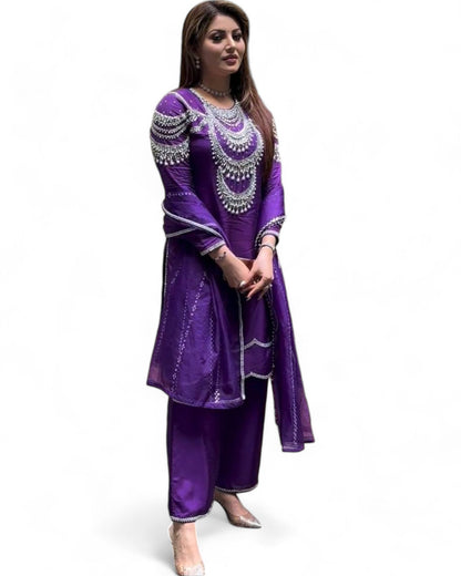 Urvashi Rautela purple designer bollywood salwar suit