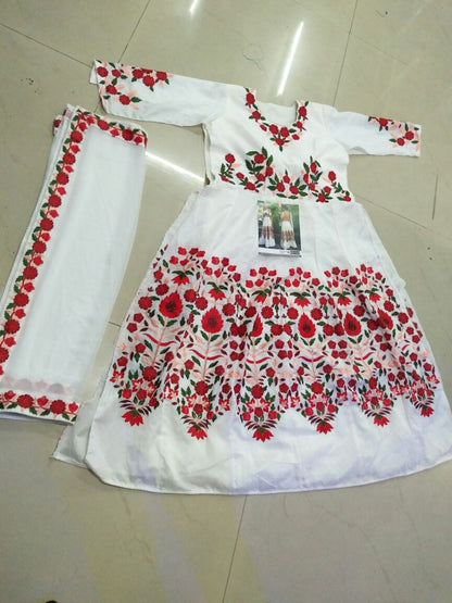 Bollywood style beautiful embroidred white gown