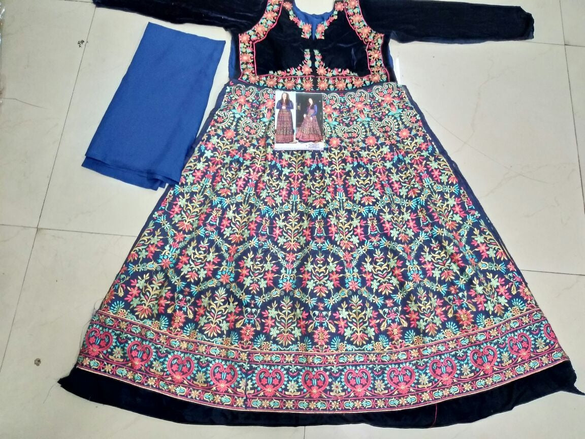 Bollywood style heavy embroidered ceremonial gown