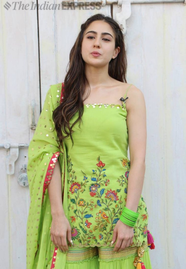 sara ali khan embroidered sharara salwar suit