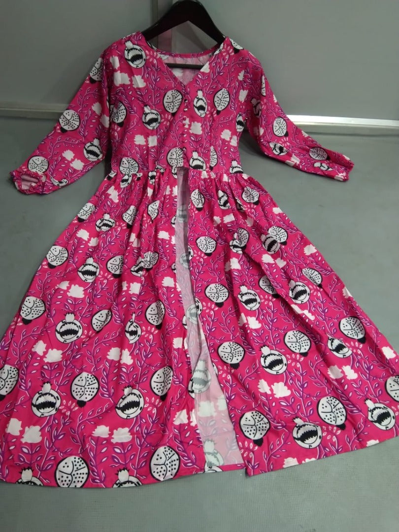 Pink printed kurti