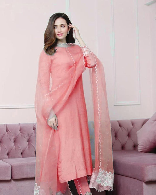 Peach cotton suit