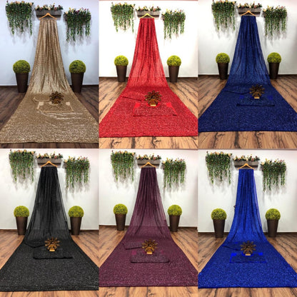 Heavy sequence work designer wedding saree