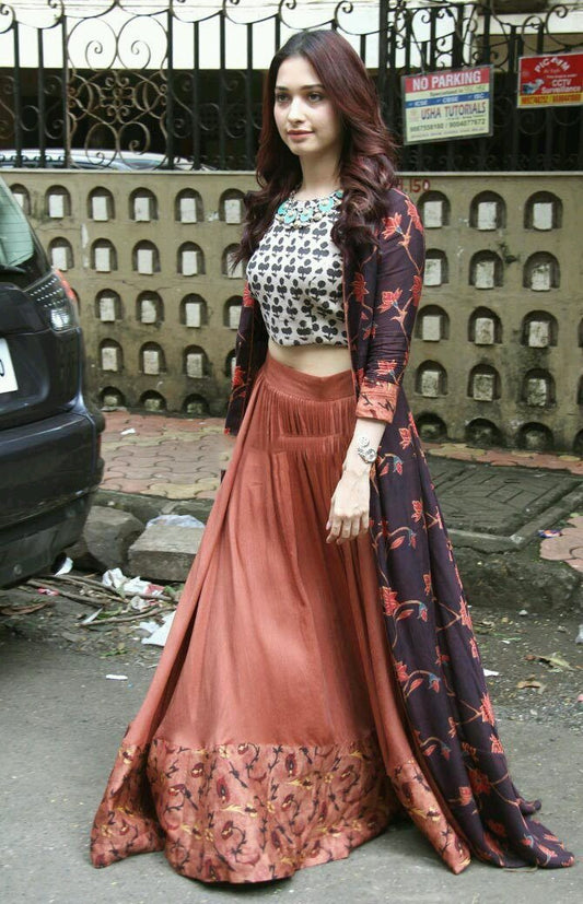 Beautiful Wine Printed Indo Westurn Gown
