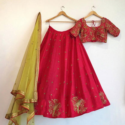 Stylist Pink embroidered Ceremonial lehenga