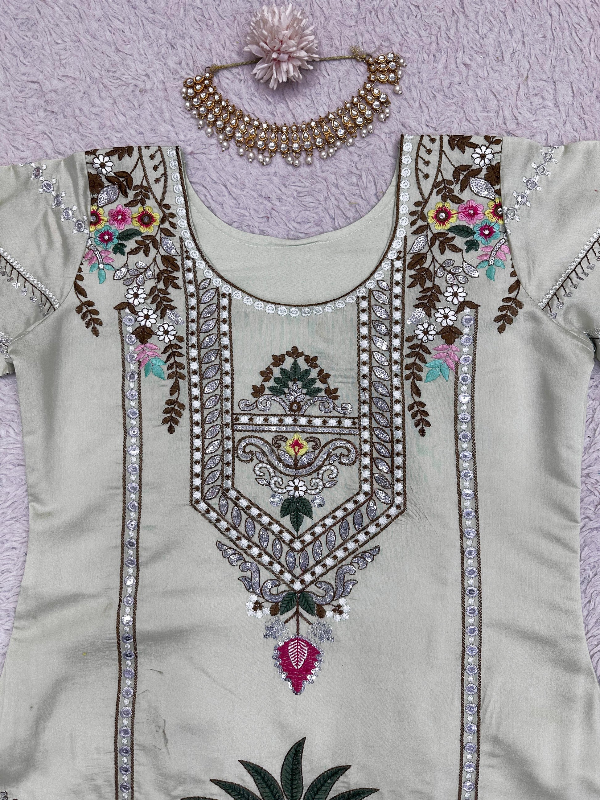 White designer work pakistani salwar suit