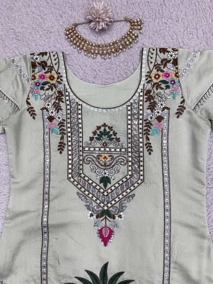 White designer work pakistani salwar suit