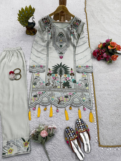 White designer work pakistani salwar suit