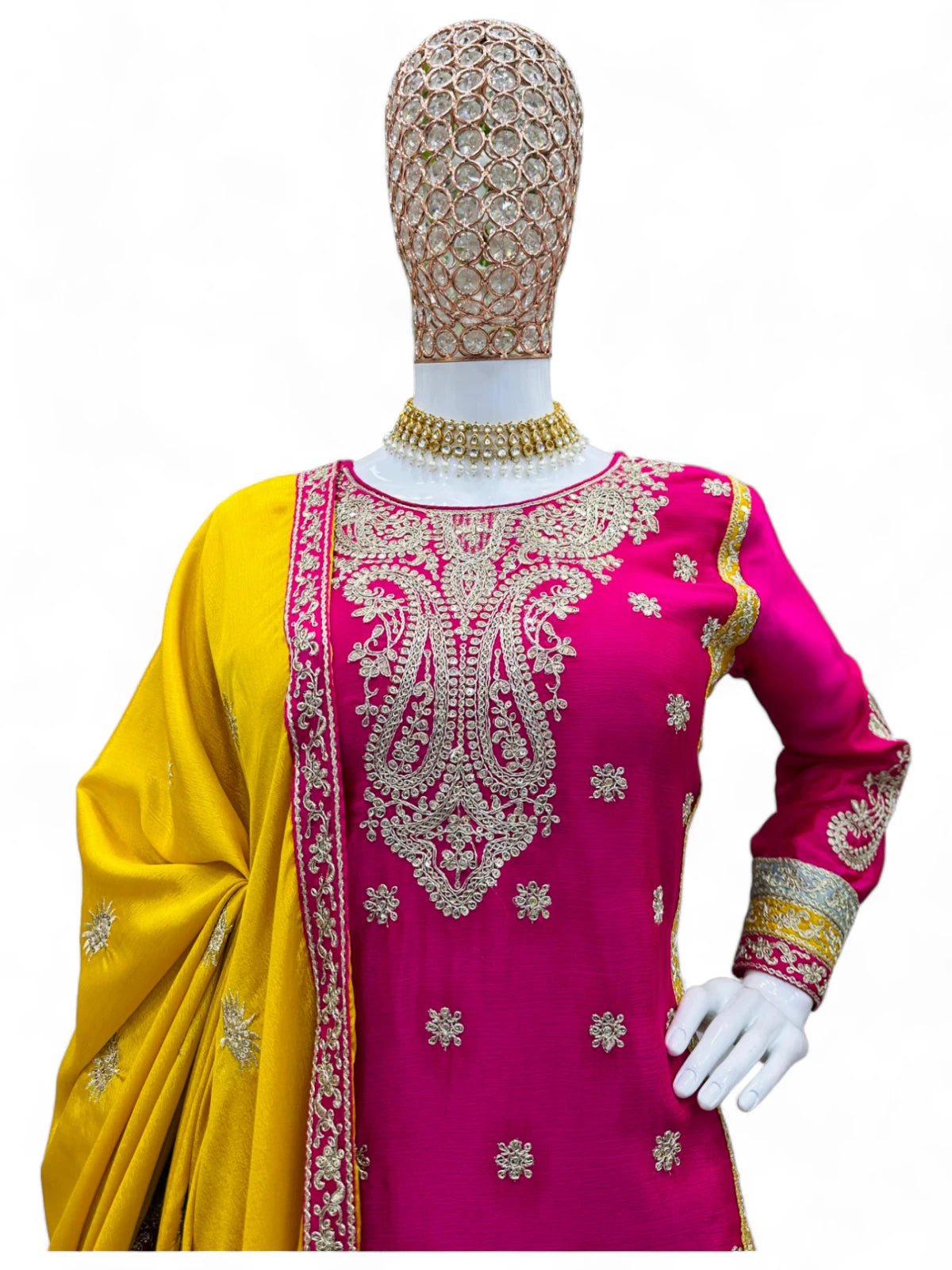 Pink designer wedding sharara suit