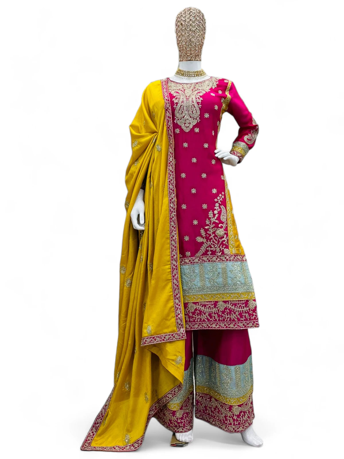 Pink designer wedding sharara suit
