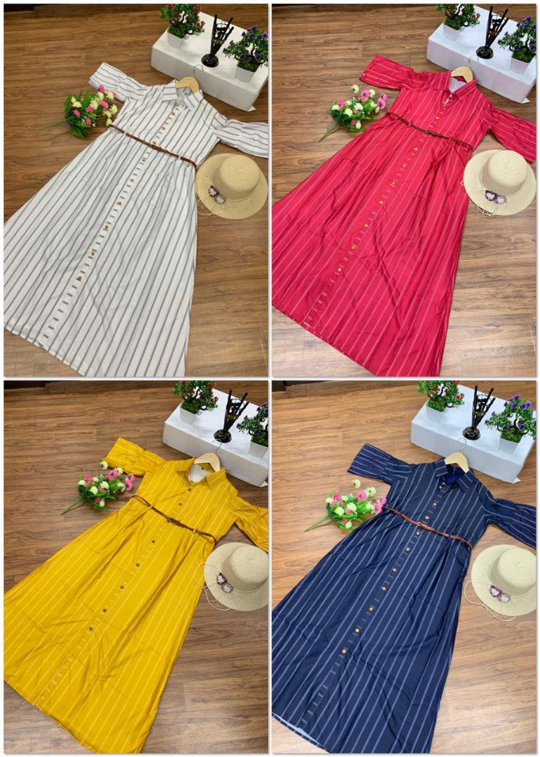 American crepe printed lining long kurti