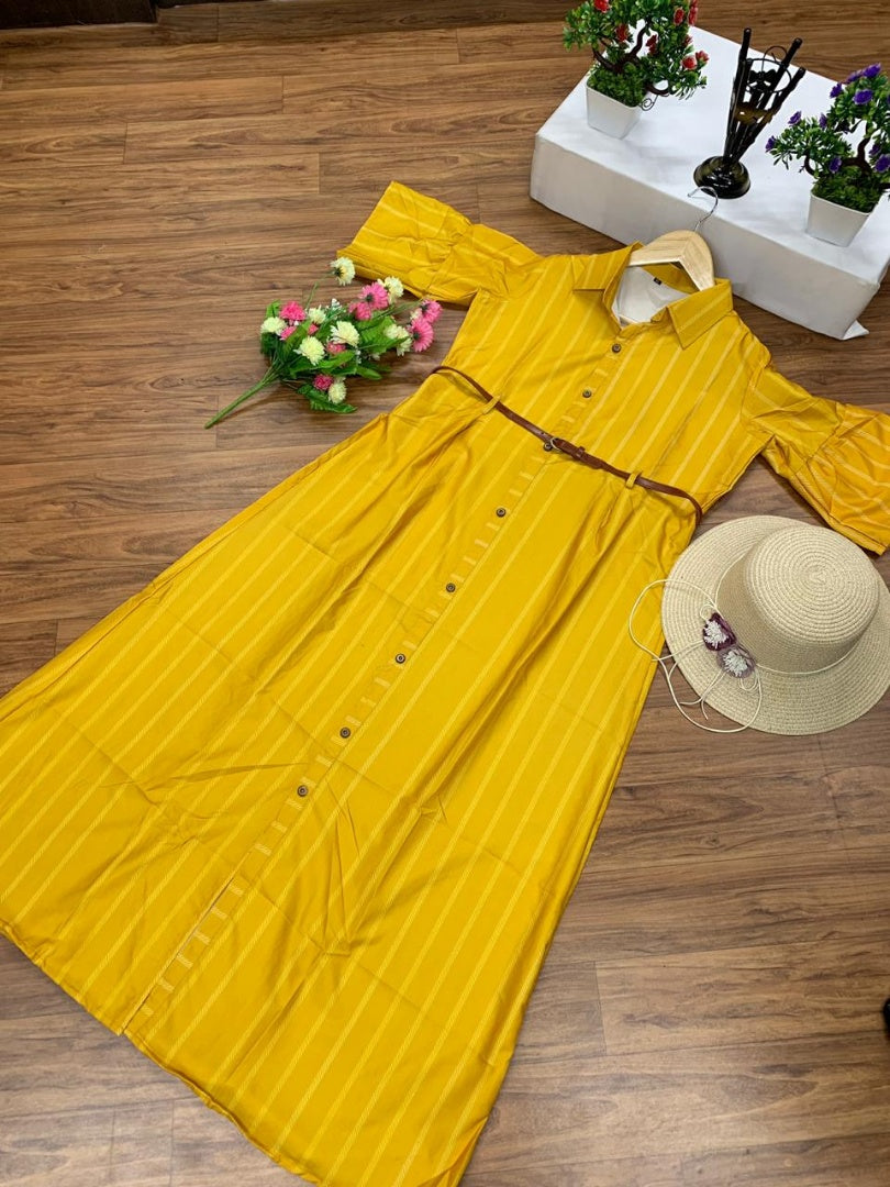 American crepe printed lining long kurti