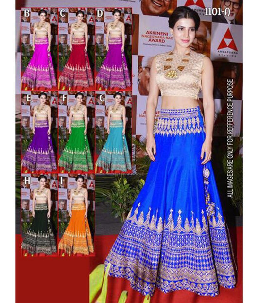 Anbel bollywood style multicolor embroidered wedding lehenga
