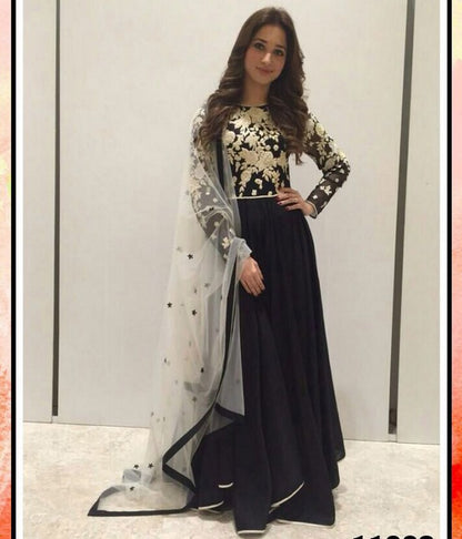 Angel bollywood style partywear black anarkali suit