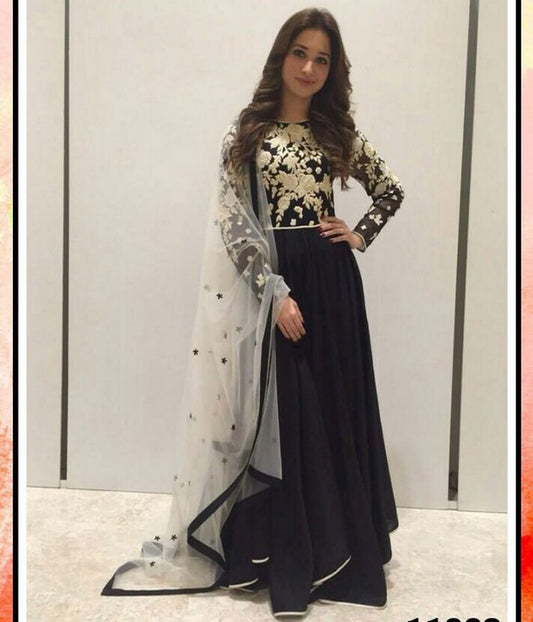 Angel bollywood style partywear black anarkali suit