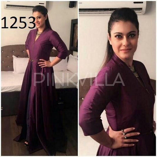 Angel bollywood style purple partywear gown