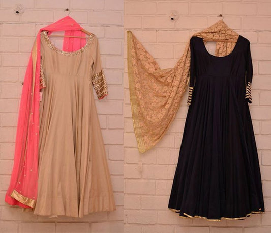 Angel cream and black anarkali suits