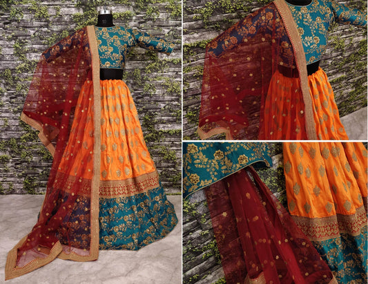 Angel designer heavy embroidered multicolor wedding lehenga
