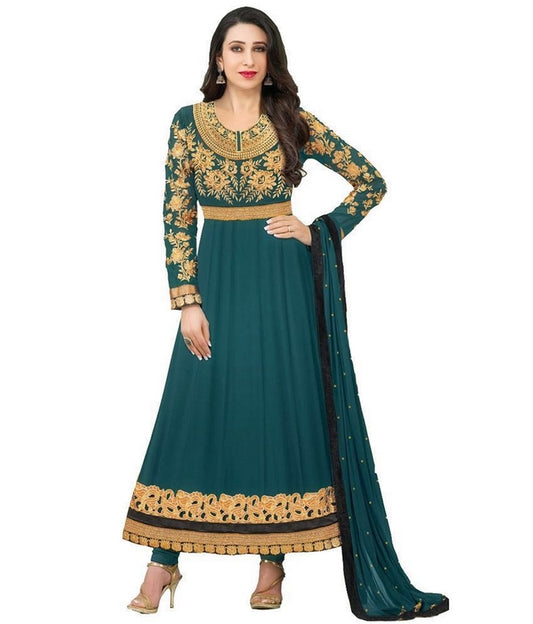 Angel embroidered rama anarkali suit