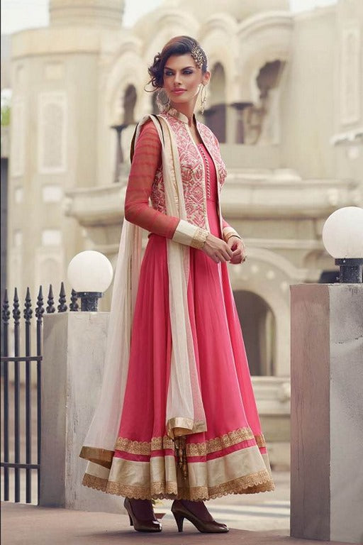 Apri embroidered pink anarkali suit